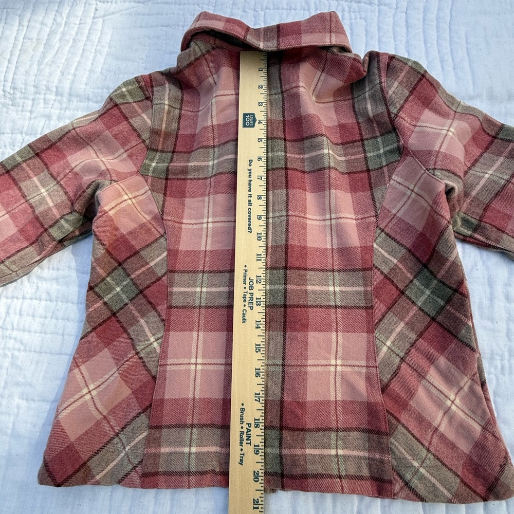 Pendleton Pink Plaid Zip-Front Wool Jacket size p… - image 9